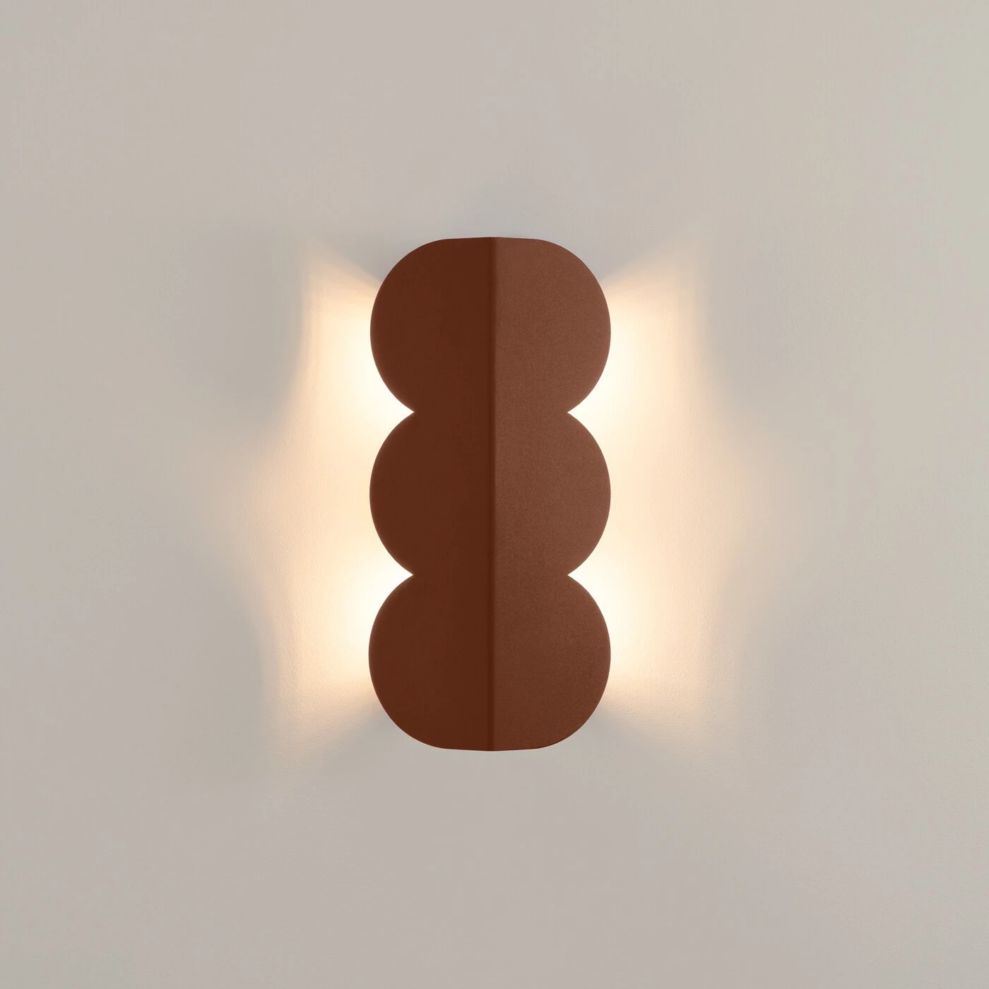 Wall lamp 33.6 cm – biscuit silhouette, mocha, soft halo light