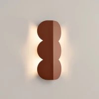 Wall lamp 33.6 cm – biscuit silhouette, mocha, soft halo light - Image 1