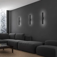 Wall light 2xG9 – rectangular black body, dual wall glow - Image 3