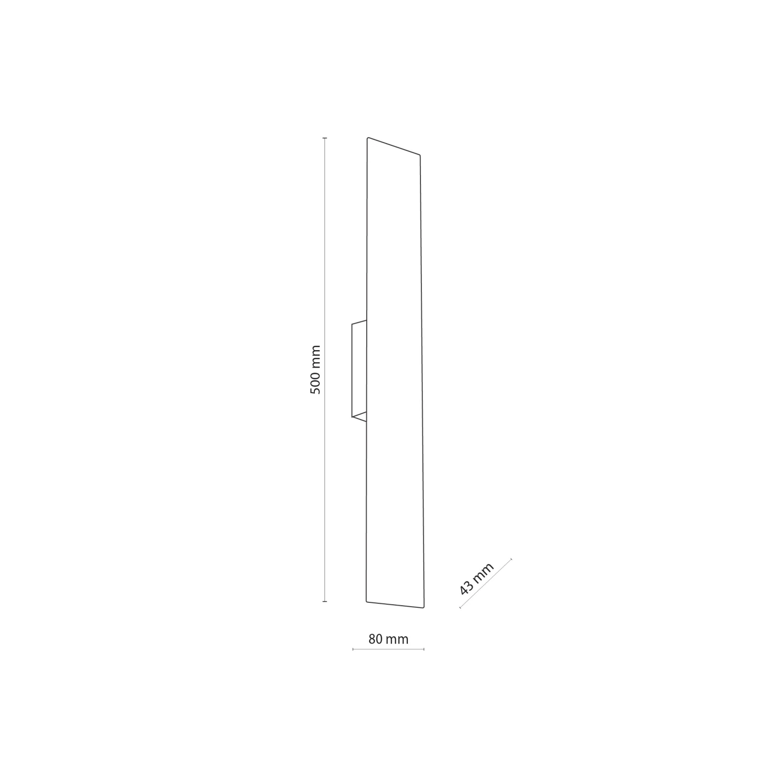 Wall light 2xG9 – rectangular black body, dual wall glow