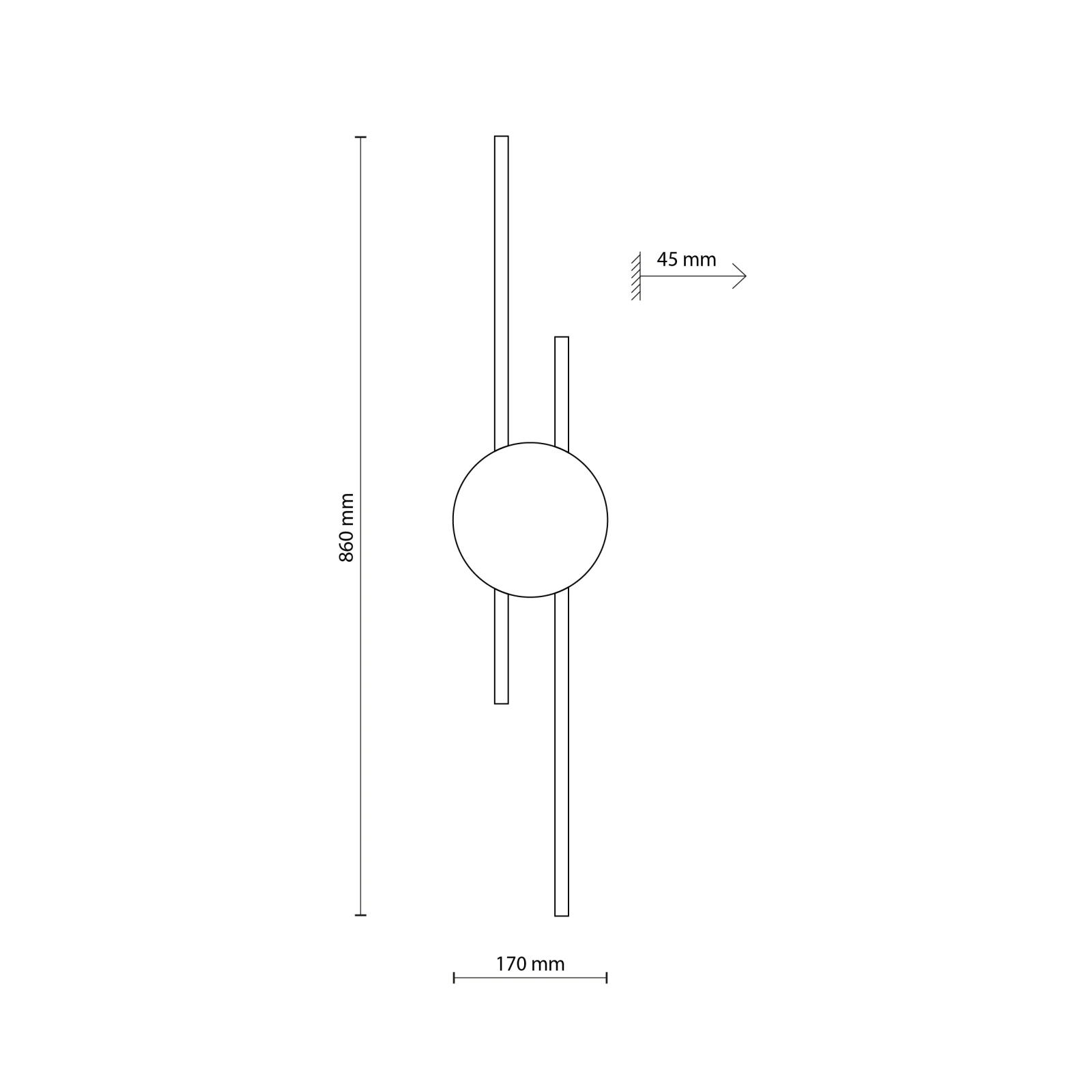 LED wall sconce 30W – linear, black, warm backlight