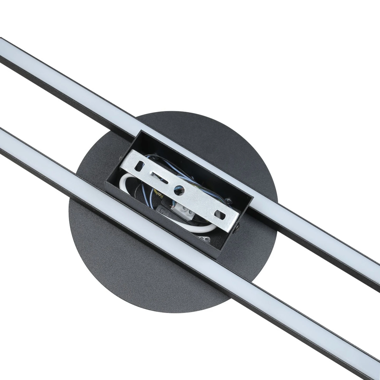 LED wall sconce 30W – linear, black, warm backlight