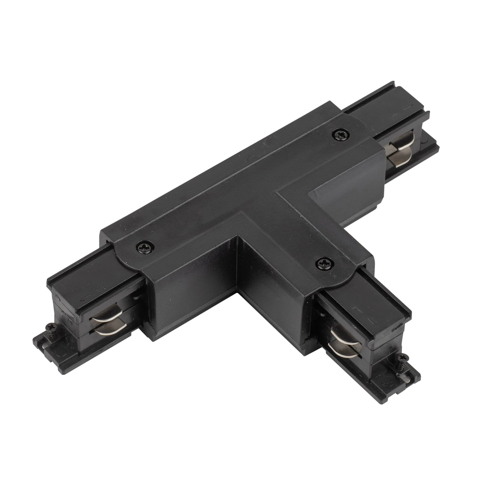 Track connector – left T shape, black, three-circuit