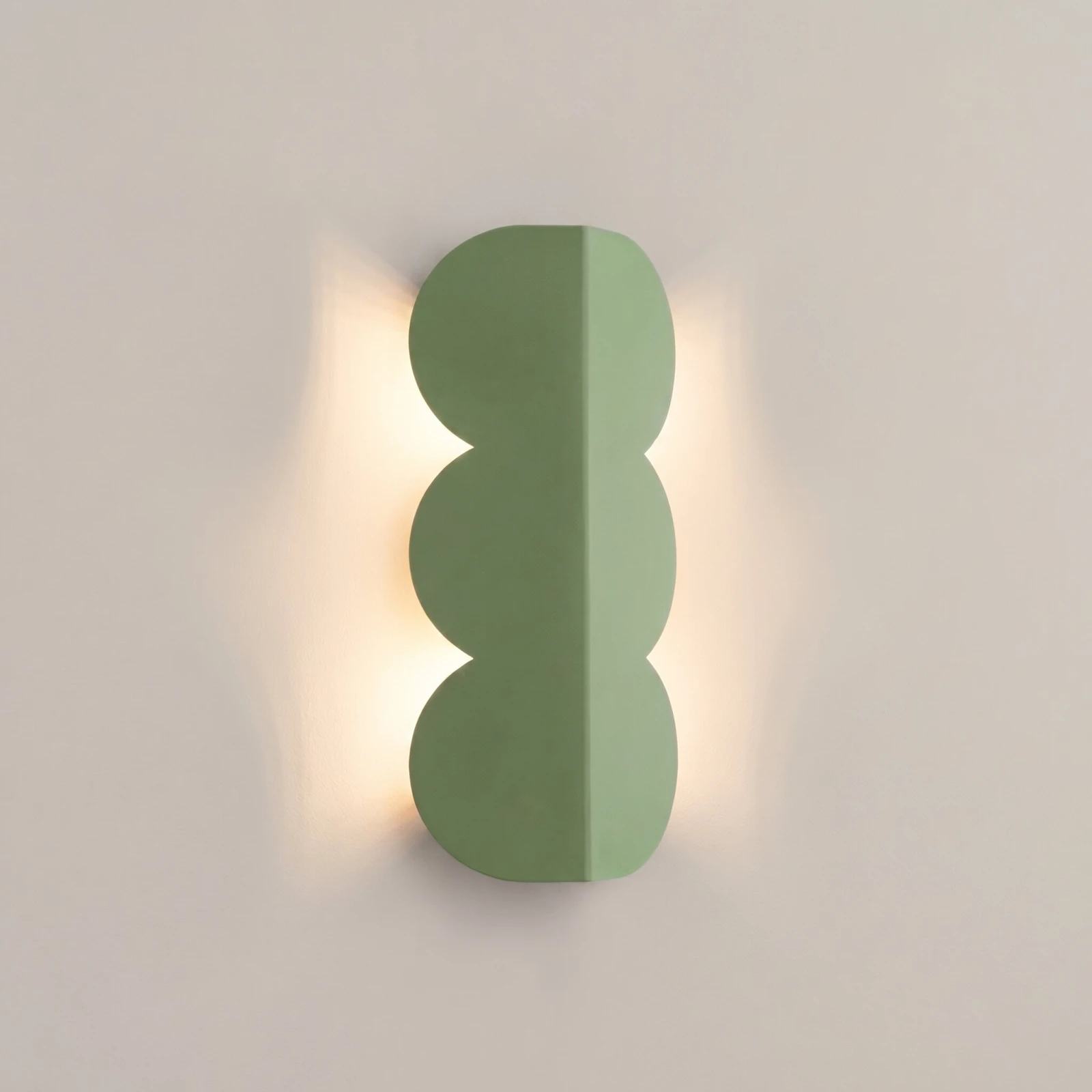 Wall lamp 2x8W – organic shape, sage, G9 backlight