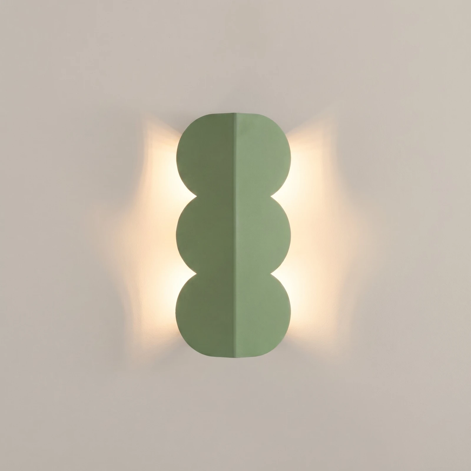 Wall lamp 2x8W – organic shape, sage, G9 backlight