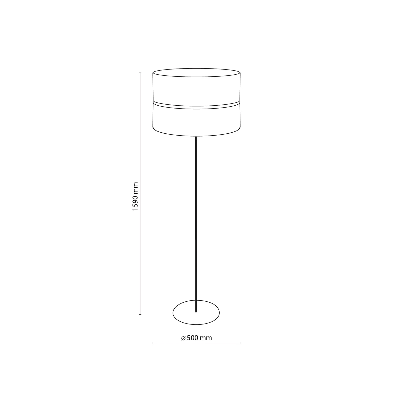 HILTON floor lamp 15 W – black and gold shade, layered design