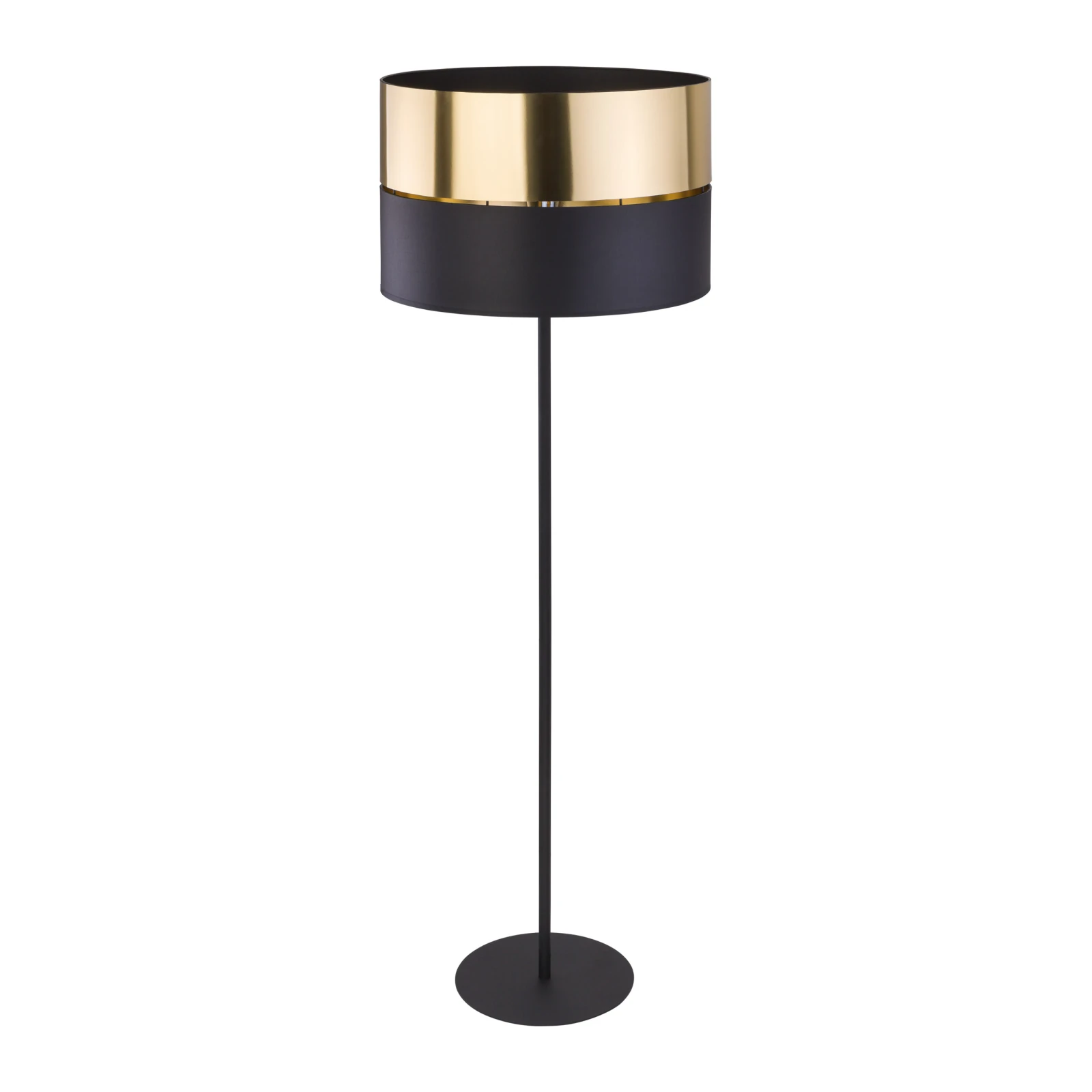 HILTON floor lamp 15 W – black and gold shade, layered design