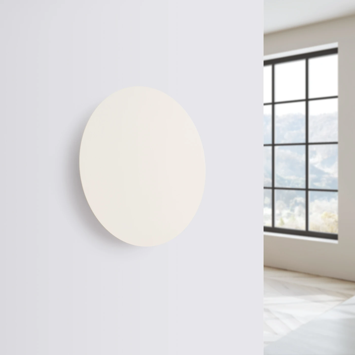 Wall lamp 30 cm – round, beige, warm LED halo