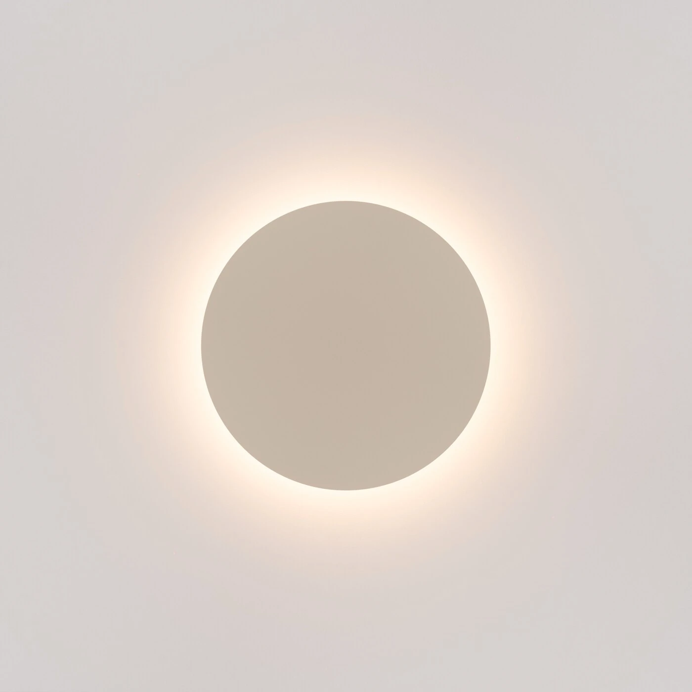Wall lamp 30 cm – round, beige, warm LED halo