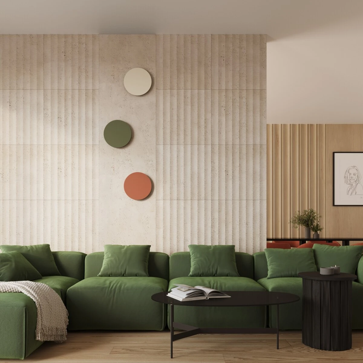 Wall lamp 30 cm – round, beige, warm LED halo