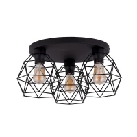 Juodas GALAXY lubinis šviestuvas E27, 3x15 W - Nuotrauka 2