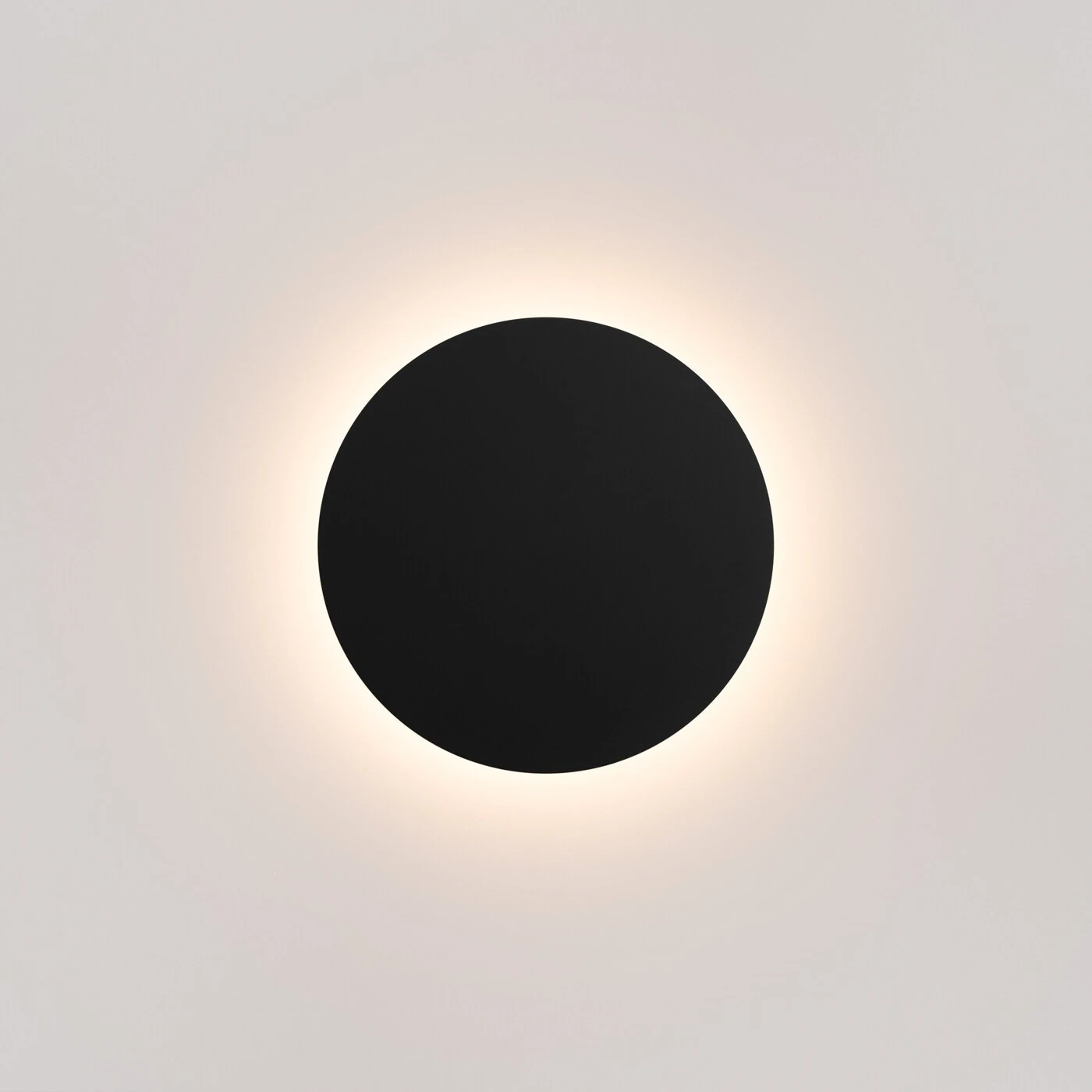 Wall lamp 30 cm/20W – round, black, warm LED glow