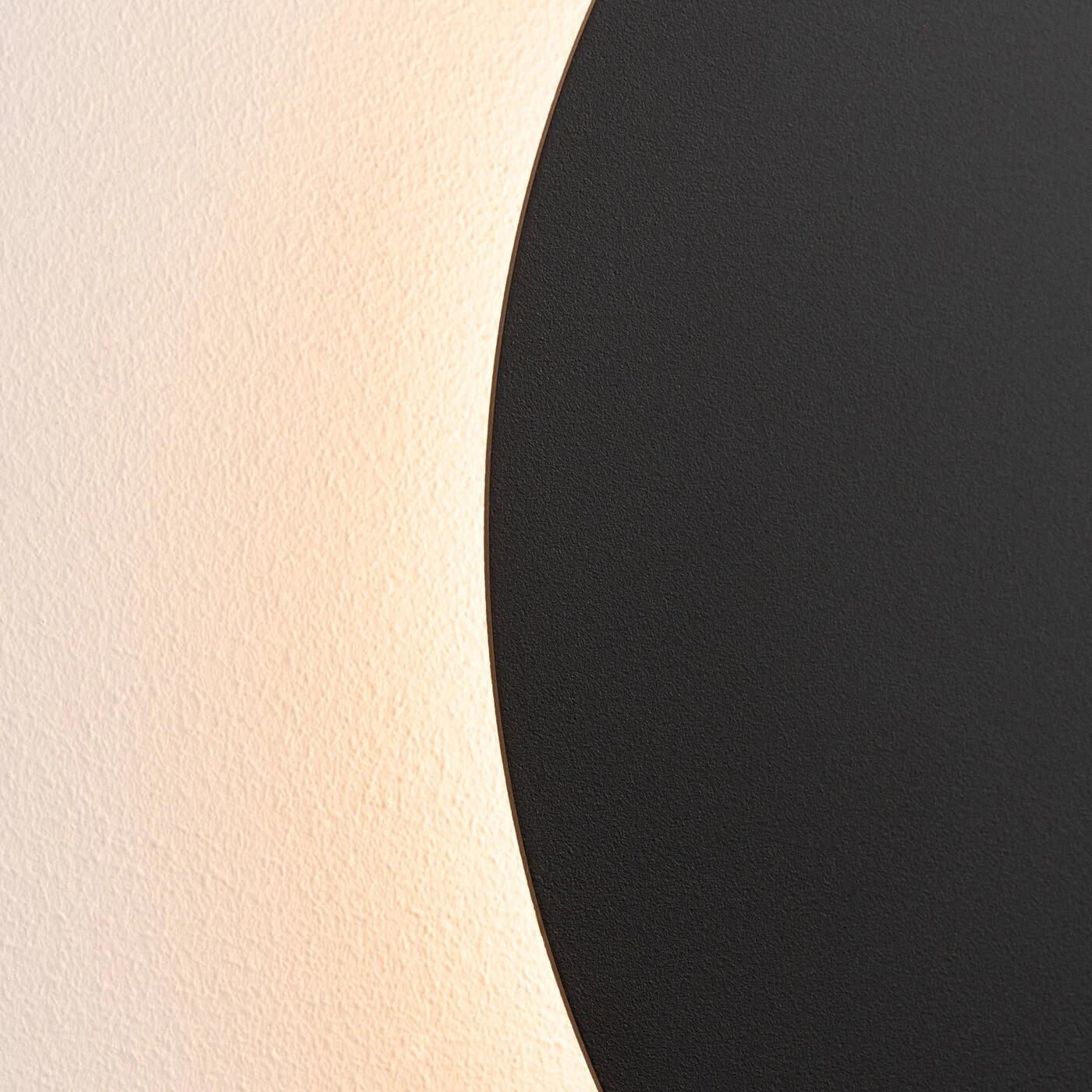 Wall lamp 30 cm/20W – round, black, warm LED glow