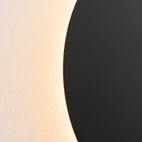 Wall lamp 30 cm/20W – round, black, warm LED glow - Image 7