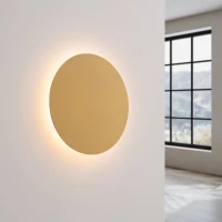 Wall lamp 30 cm / 20W – round, gold, LED halo light - Image 1