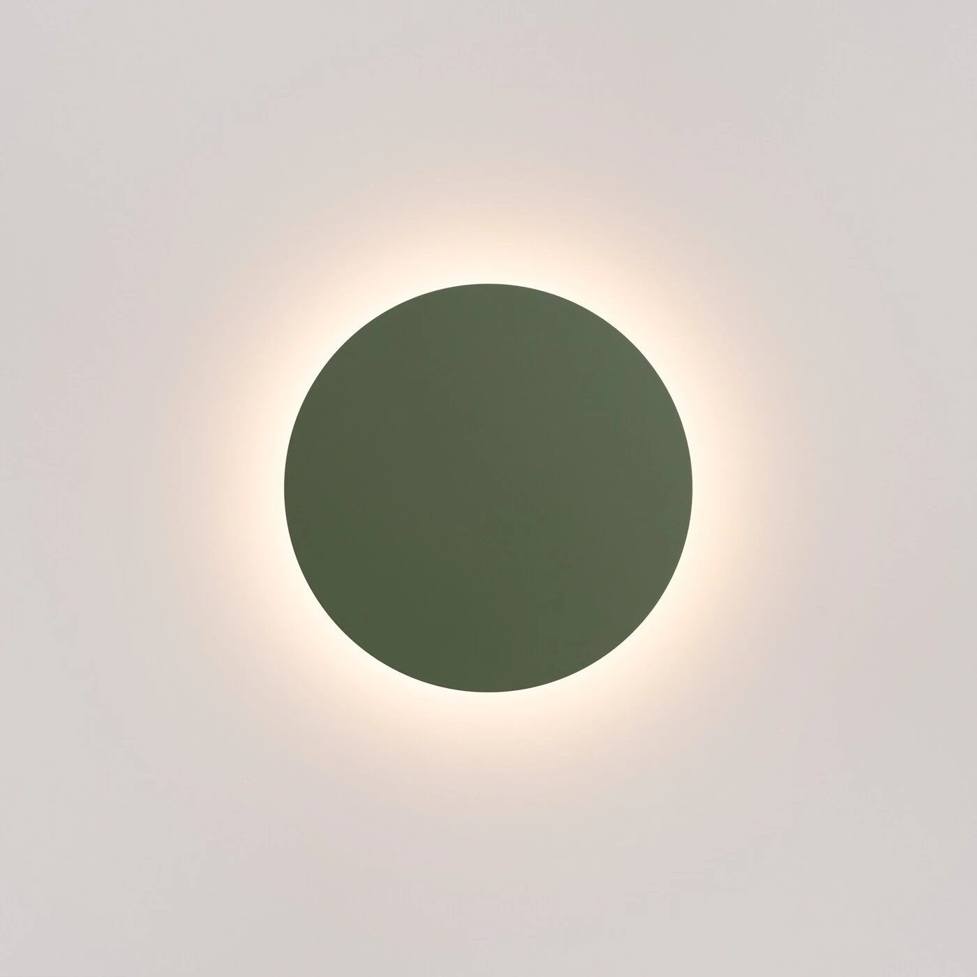 Wall lamp 30 cm / 20W – round, olive green, warm LED halo