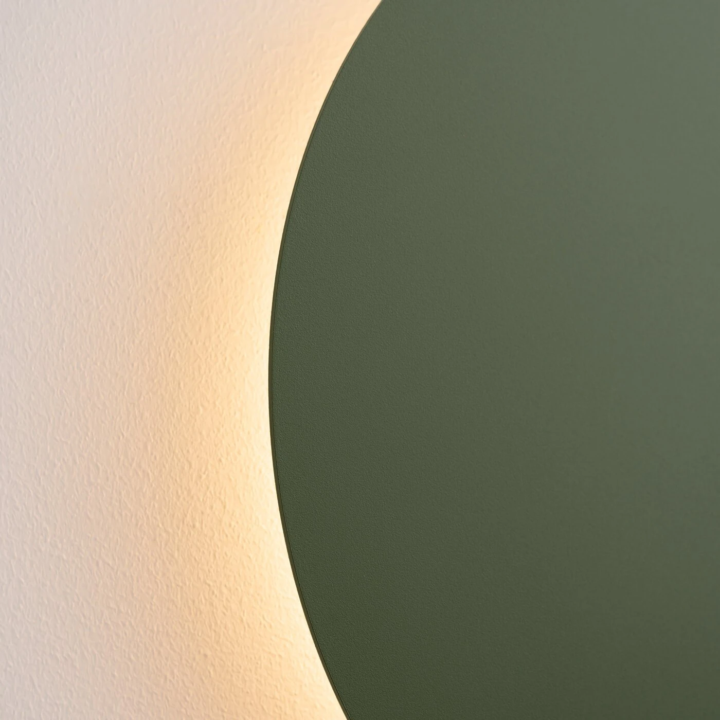 Wall lamp 30 cm / 20W – round, olive green, warm LED halo