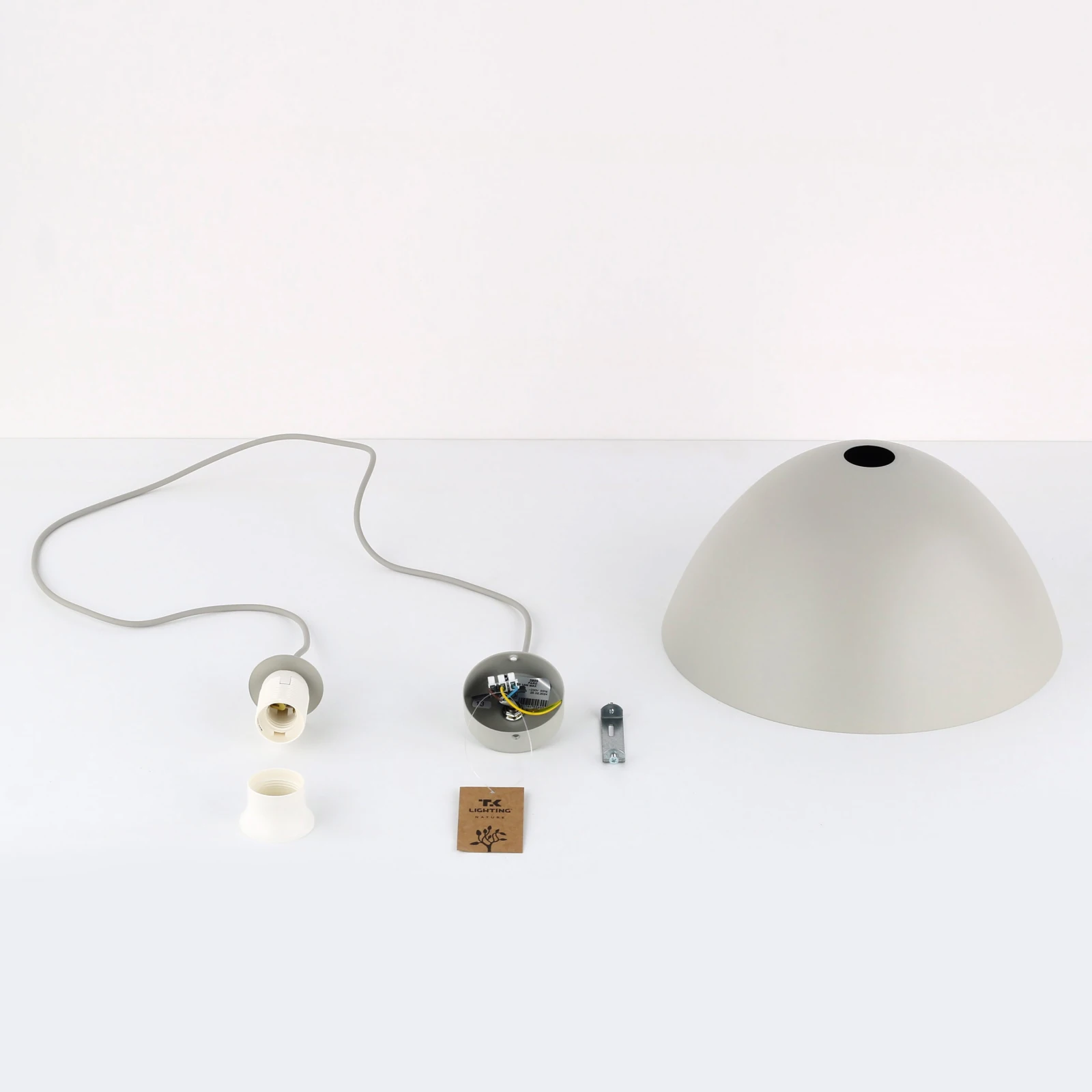 FARO pendant light – beige, single E27 shade