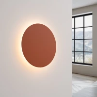 Sieninis šviestuvas 30 cm/20W – apvalus, raudona, šilta LED aureolė - Nuotrauka 1