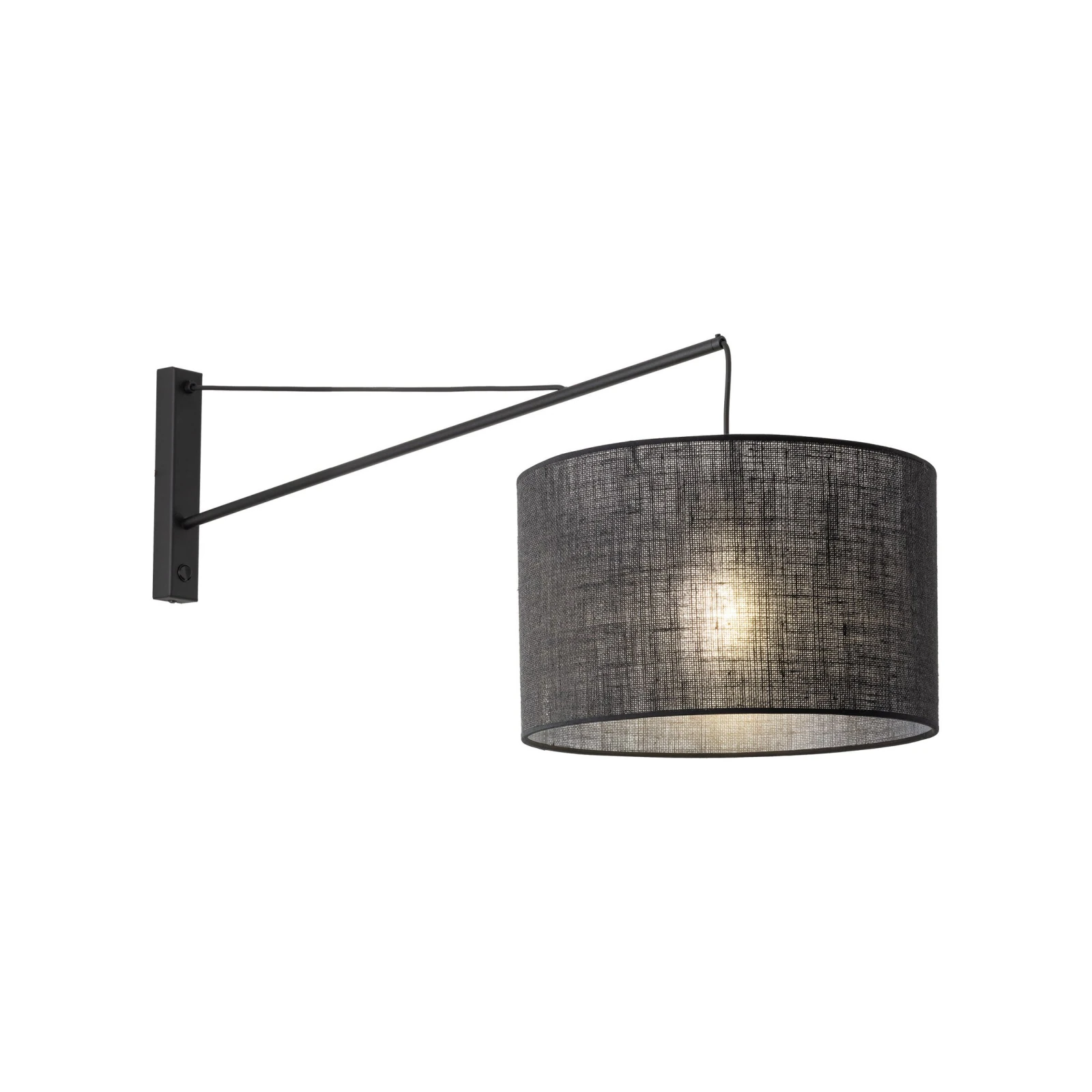 Wall light 15 W – black, E27, with switch