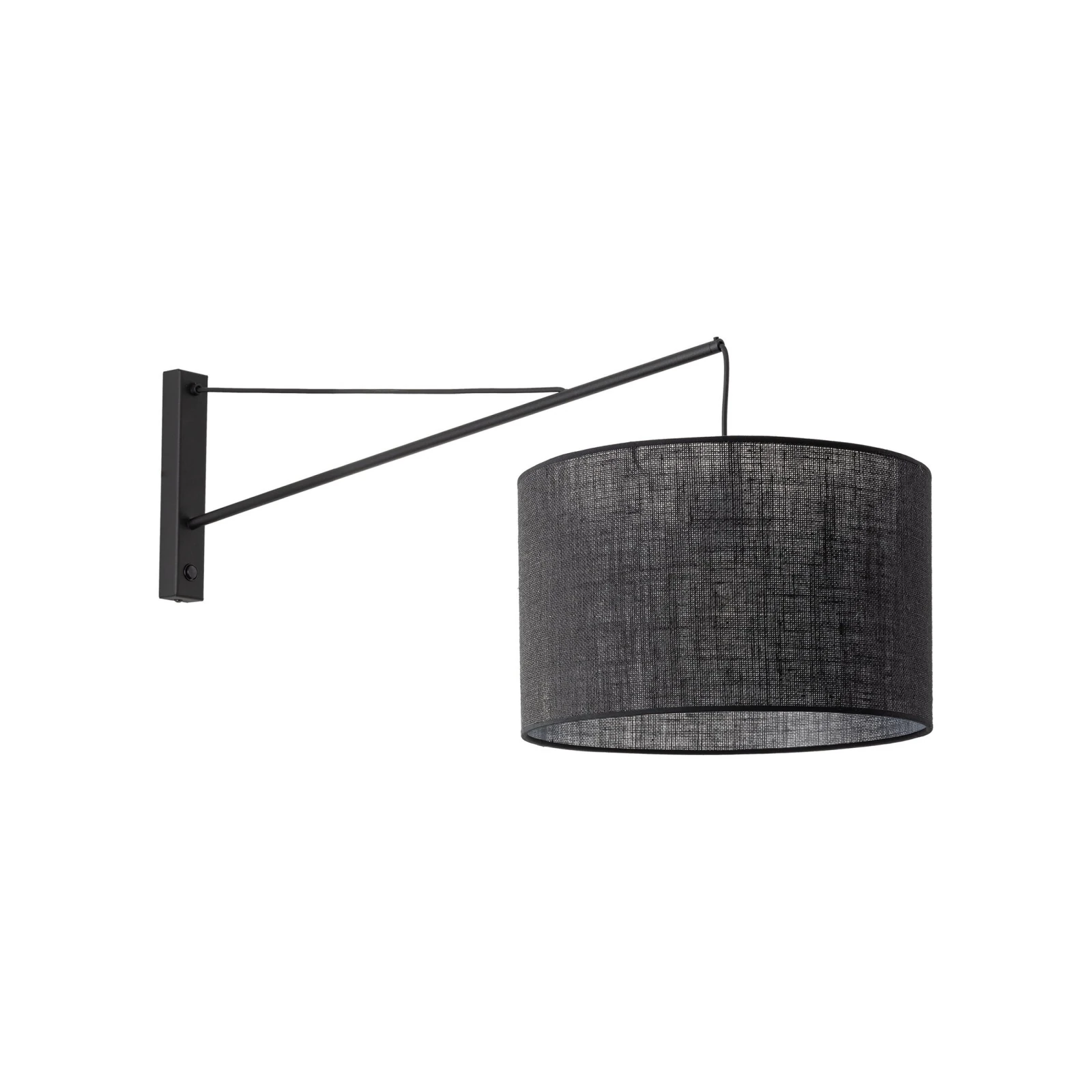 Wall light 15 W – black, E27, with switch