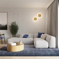 Wall lamp 30 cm / 20W – round, oak, warm LED glow - Image 13