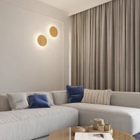 Wall lamp 30 cm / 20W – round, oak, warm LED glow - Image 14