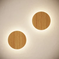 Wall lamp 30 cm / 20W – round, oak, warm LED glow - Image 15