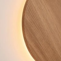 Wall lamp 30 cm / 20W – round, oak, warm LED glow - Image 6