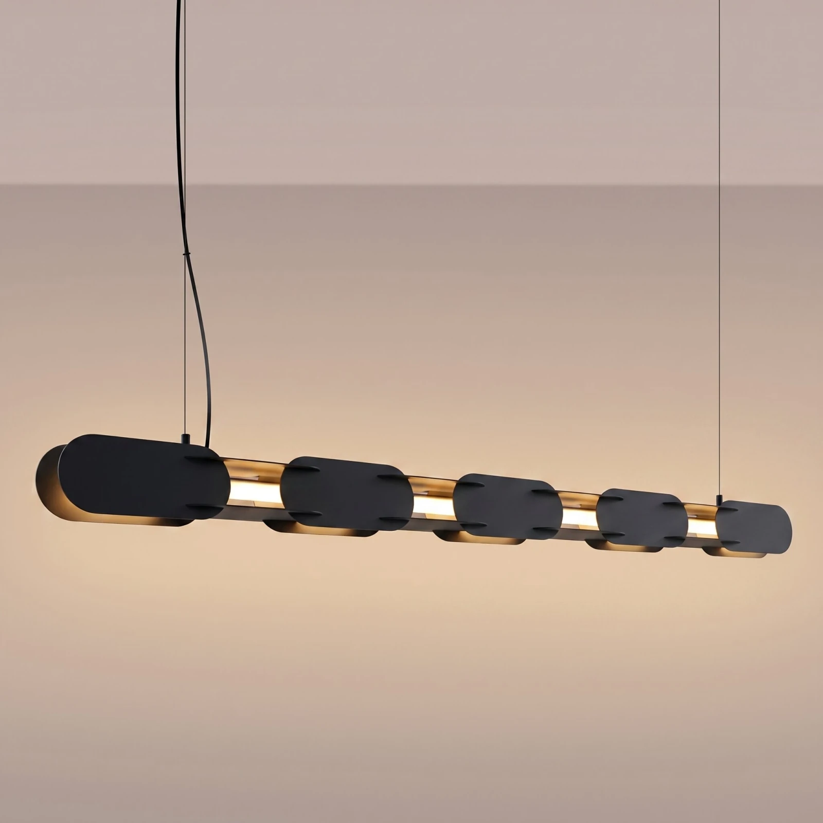 Pakabinamas LED šviestuvas 158 cm – linijinis, juodas, DALI