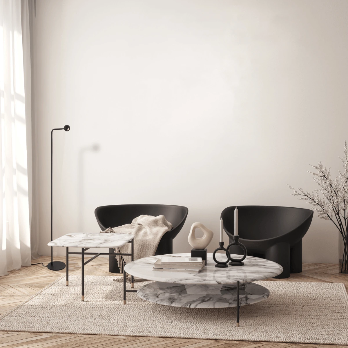Floor Lamp – Sandy Black, minimalist