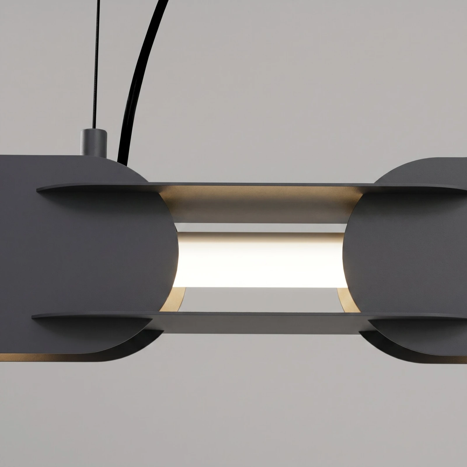 Pendant lamp 158 cm – linear, black, DALI dimmable