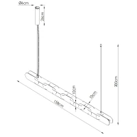 Pakabinamas LED šviestuvas 158 cm – linijinis, smėlio, DALI valdymas - Nuotrauka 6