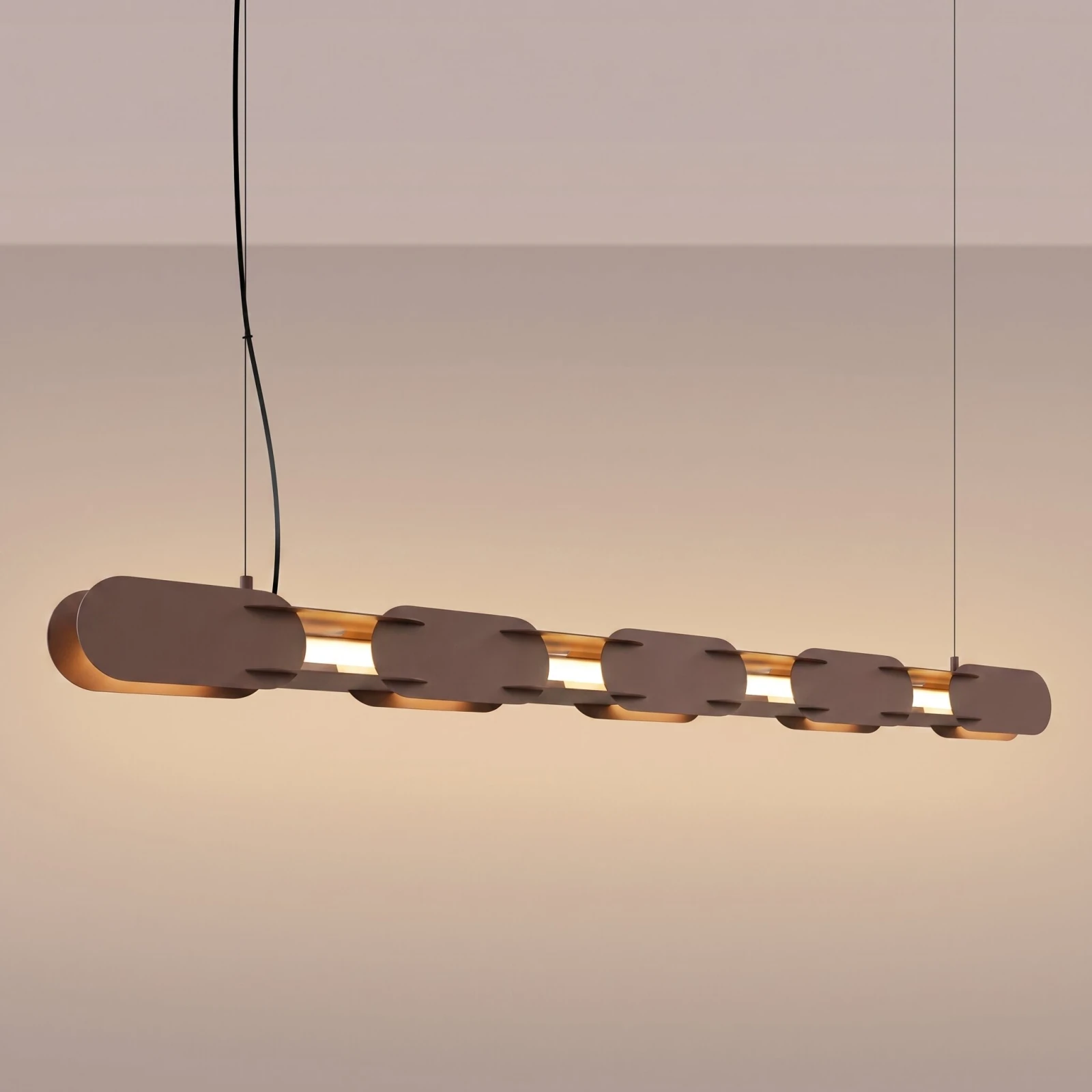 Pakabinamas LED šviestuvas 158 cm – linijinis, smėlio, DALI valdymas