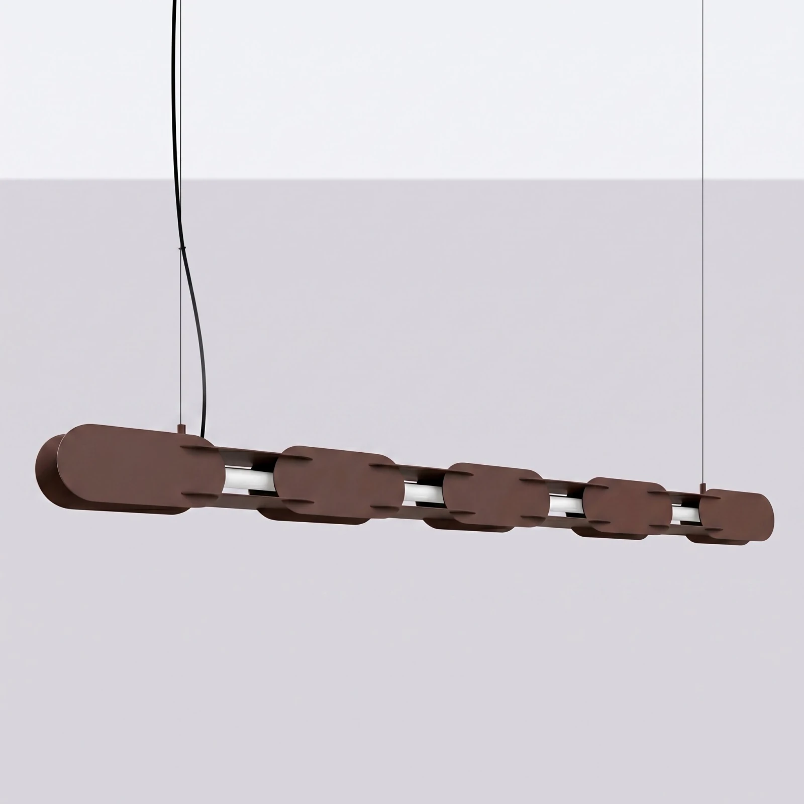 Pakabinamas šviestuvas 158 cm – linijinis, rudas, LED 4000K
