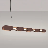 Pakabinamas šviestuvas 158 cm – linijinis, rudas, LED 4000K - Nuotrauka 1