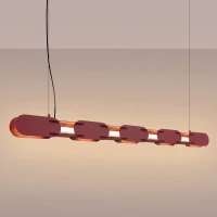 Pakabinamas šviestuvas 158 cm – linijinis, burgundinis, DALI pritemdymas - Nuotrauka 1