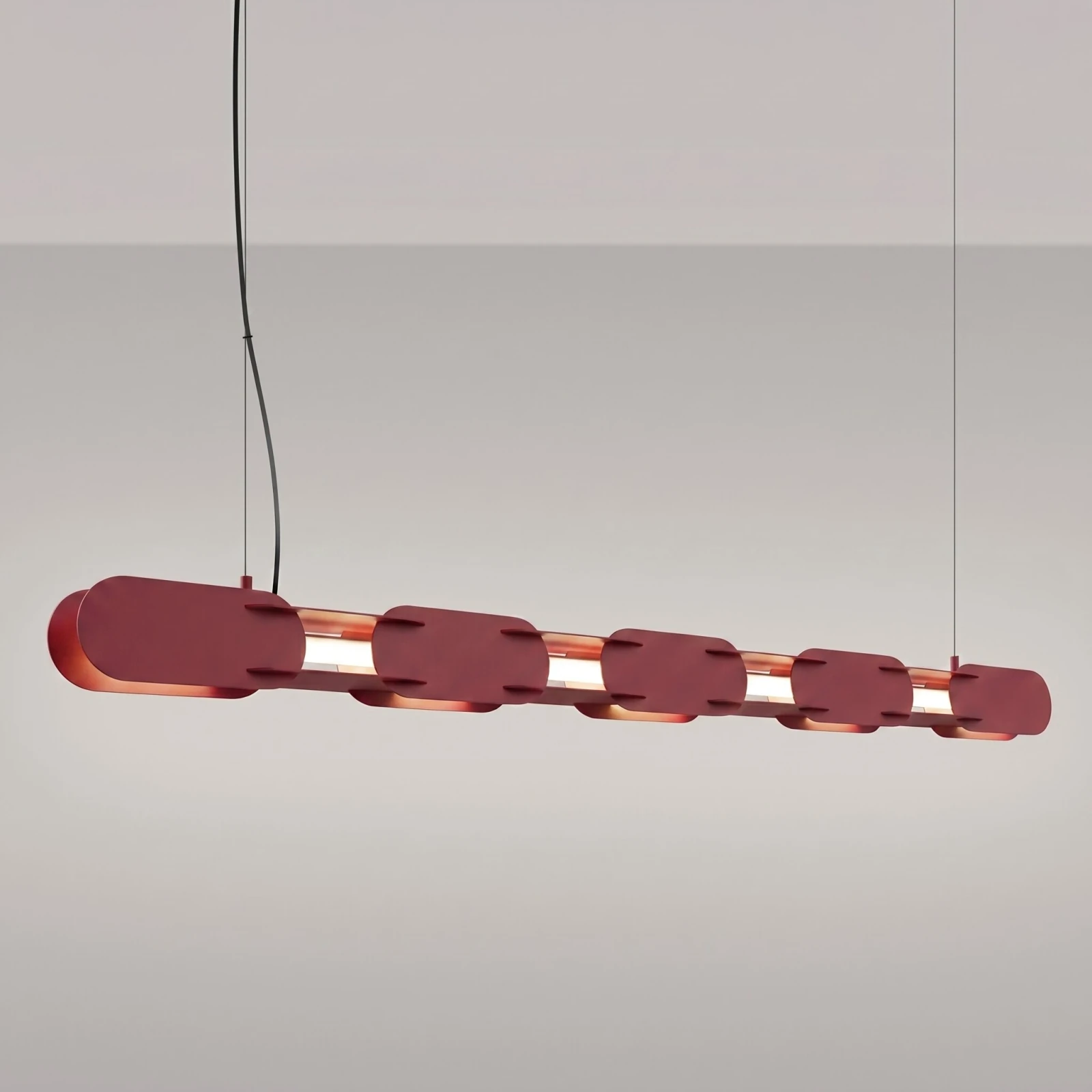 Pendant lamp 158 cm – linear, burgundy, CRI98 LED