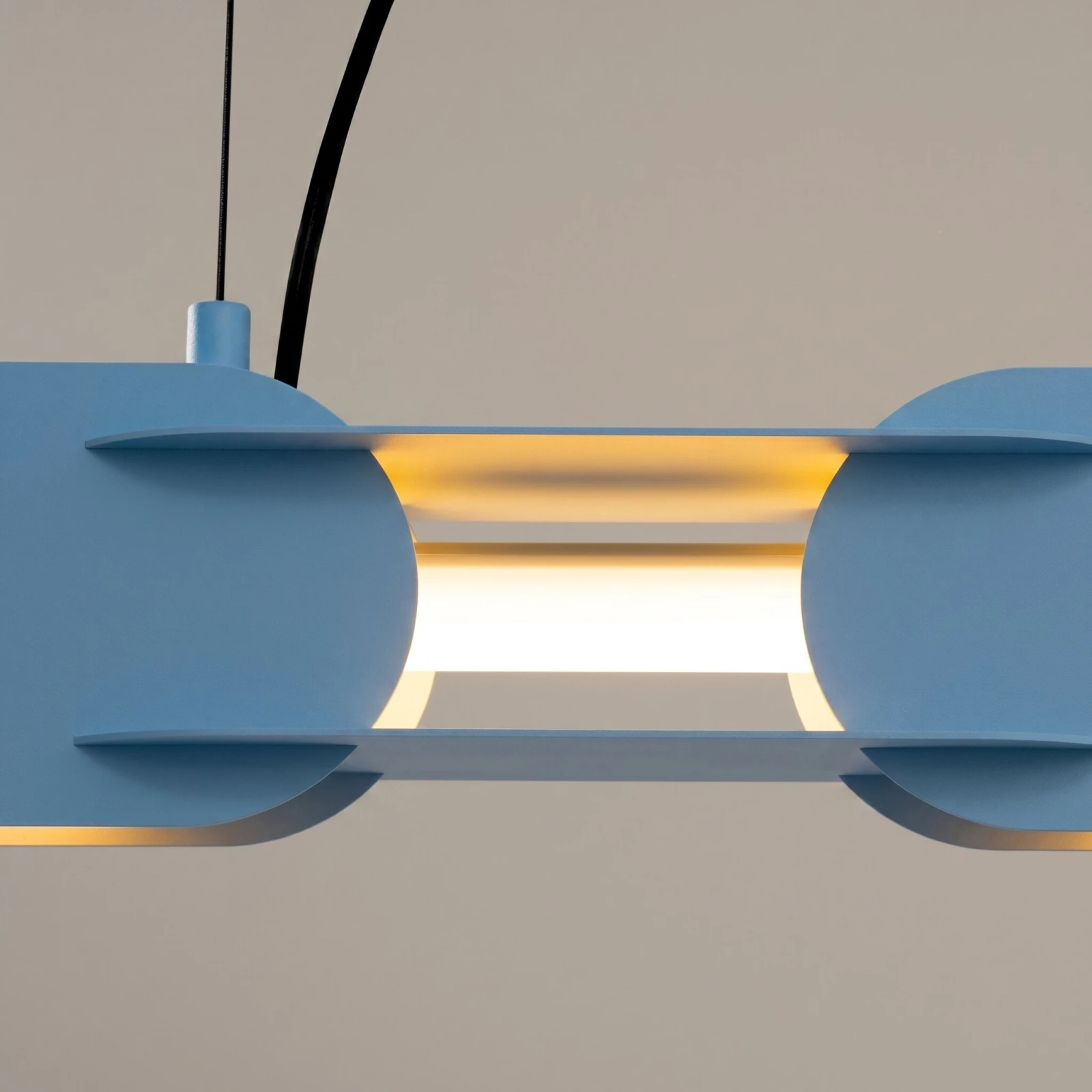 Pendant lamp 158 cm – linear, light blue, DALI dimmable