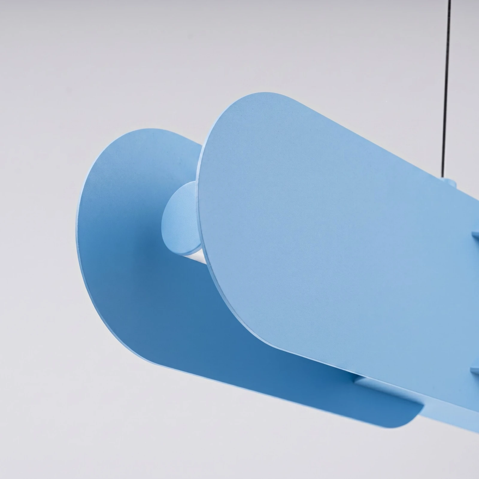 Pendant lamp 158 cm – linear, light blue, DALI dimmable