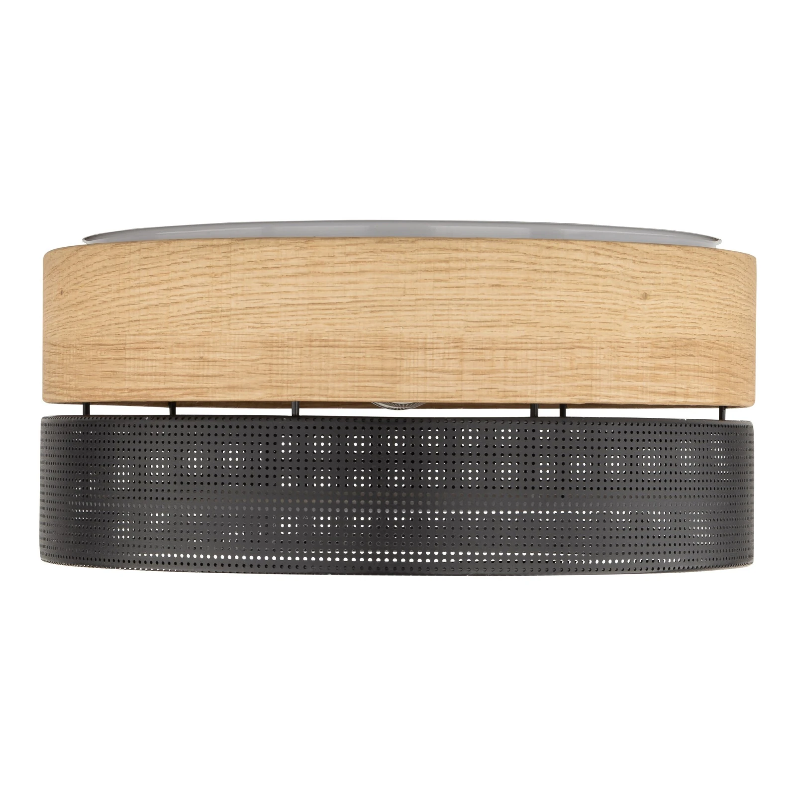 4xE27 ceiling light – round, black, magnetic shade