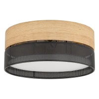 4xE27 ceiling light – round, black, magnetic shade - Image 1