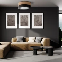 4xE27 ceiling light – round, black, magnetic shade - Image 2