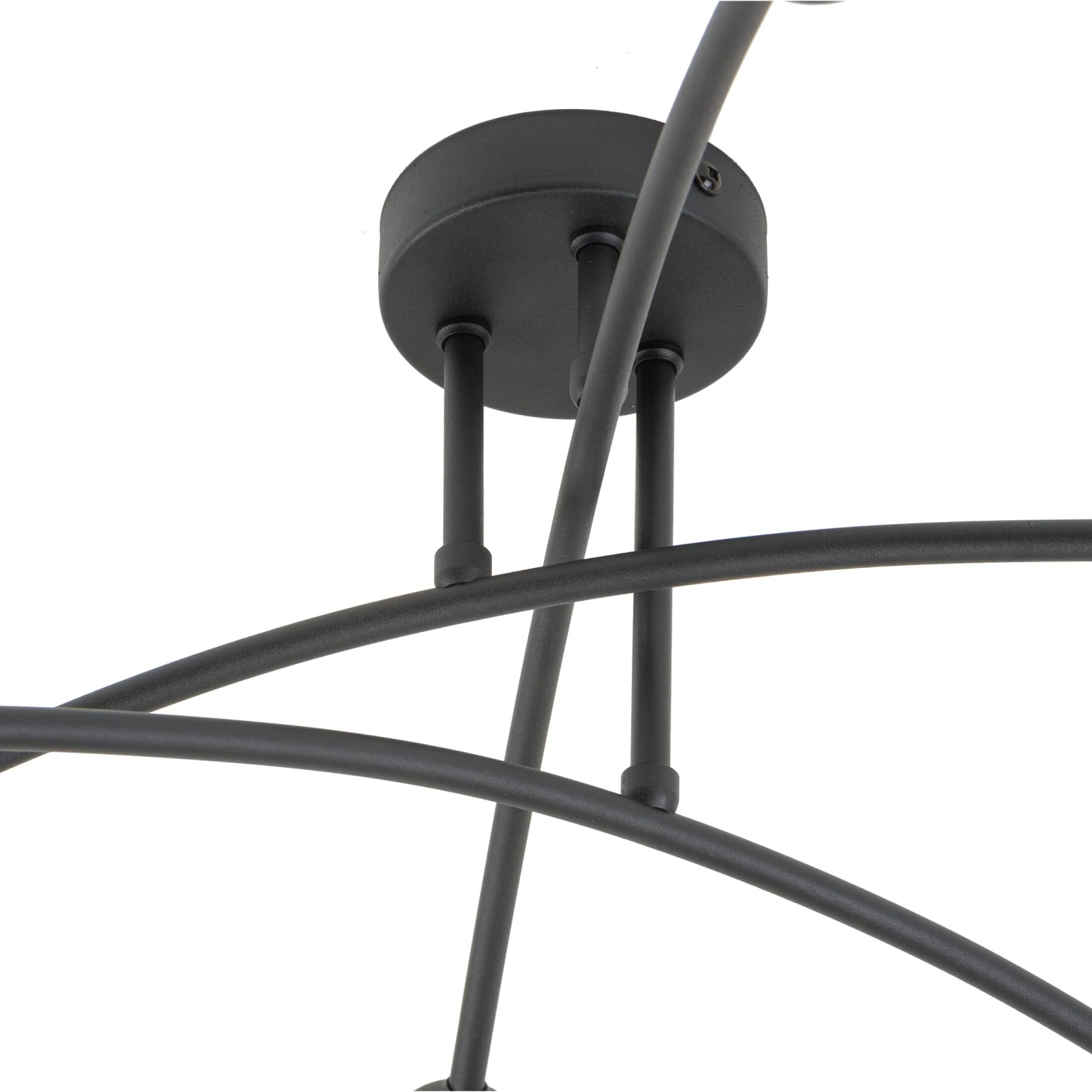 Ceiling light 6xE27 – curved HELIX, black, open sockets