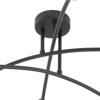 Ceiling light 6xE27 – curved HELIX, black, open sockets - Image 3
