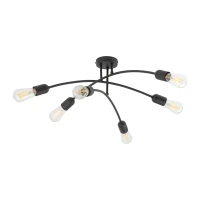 Ceiling light 6xE27 – curved HELIX, black, open sockets - Image 8