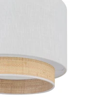 E27 pendant lamp – round, white, raffia accent - Image 3