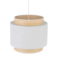 E27 pendant lamp – round, white, raffia accent - Image 4