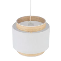E27 pendant lamp – round, white, raffia accent - Image 5