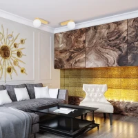 Ceiling-wall light G9 – glass globe, gold finish - Image 1